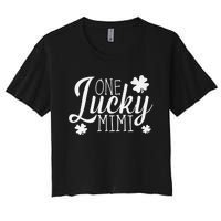 One Lucky Mimi Shamrock Gift For Saint Patrick's Day Women's Crop Top Tee