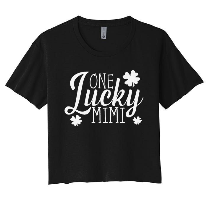 One Lucky Mimi Shamrock Gift For Saint Patrick's Day Women's Crop Top Tee