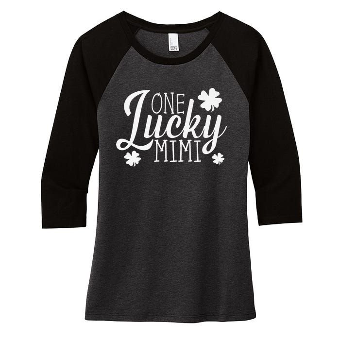 One Lucky Mimi Shamrock Gift For Saint Patrick's Day Women's Tri-Blend 3/4-Sleeve Raglan Shirt