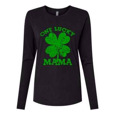 One Lucky Mama Vintage St Patricks Day Meaningful Gift Womens Cotton Relaxed Long Sleeve T-Shirt