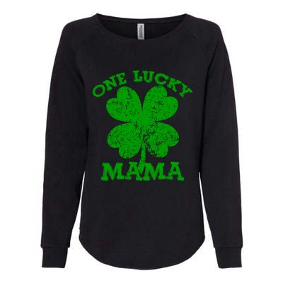 One Lucky Mama Vintage St Patricks Day Meaningful Gift Womens California Wash Sweatshirt