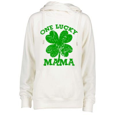 One Lucky Mama Vintage St Patricks Day Meaningful Gift Womens Funnel Neck Pullover Hood