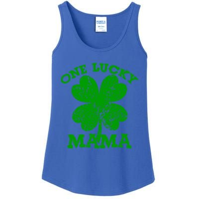 One Lucky Mama Vintage St Patricks Day Meaningful Gift Ladies Essential Tank