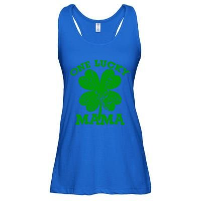 One Lucky Mama Vintage St Patricks Day Meaningful Gift Ladies Essential Flowy Tank