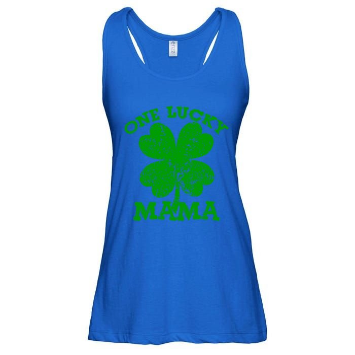 One Lucky Mama Vintage St Patricks Day Meaningful Gift Ladies Essential Flowy Tank