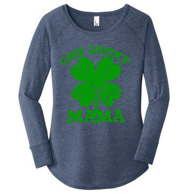 One Lucky Mama Vintage St Patricks Day Meaningful Gift Women's Perfect Tri Tunic Long Sleeve Shirt