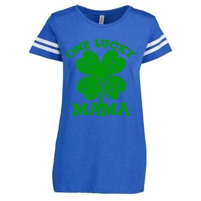 One Lucky Mama Vintage St Patricks Day Meaningful Gift Enza Ladies Jersey Football T-Shirt