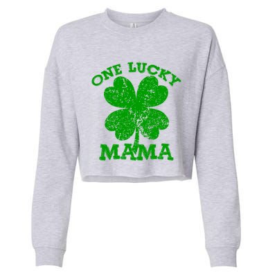 One Lucky Mama Vintage St Patricks Day Meaningful Gift Cropped Pullover Crew