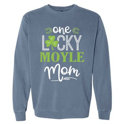 One Lucky Moyle Horse Mom Irish Horseback Riding Gift Garment-Dyed Sweatshirt