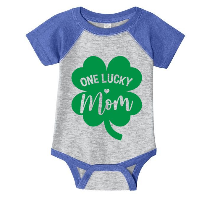 One Lucky Mom Shamrock Four Leaf Clover St Patricks Day Gift Infant Baby Jersey Bodysuit