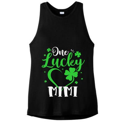 One Lucky Mimi Shamrock Irish St PatrickS Day Ladies PosiCharge Tri-Blend Wicking Tank