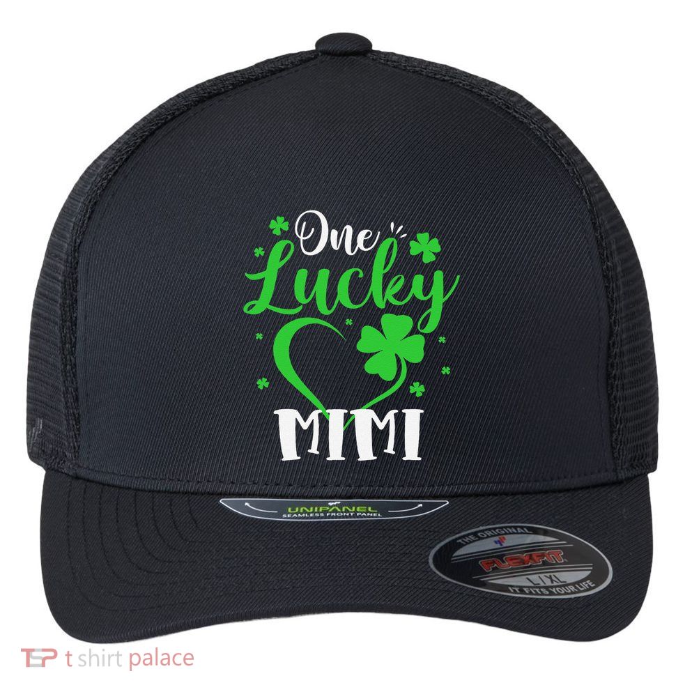 One Lucky Mimi Shamrock Irish St PatrickS Day Flexfit Unipanel Trucker Cap