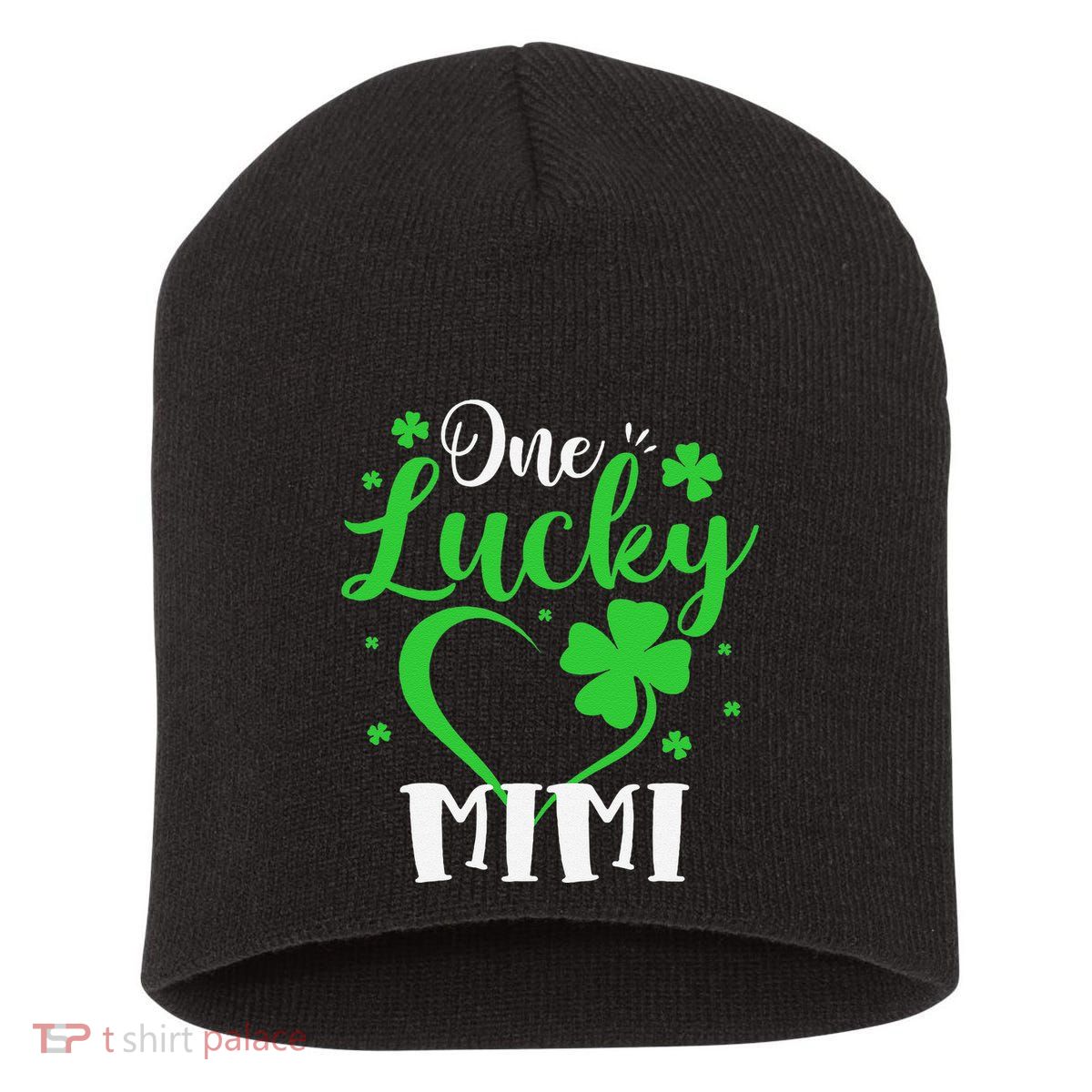 One Lucky Mimi Shamrock Irish St PatrickS Day Short Acrylic Beanie