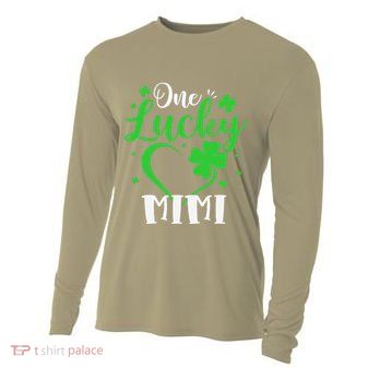 One Lucky Mimi Shamrock Irish St PatrickS Day Cooling Performance Long Sleeve Crew