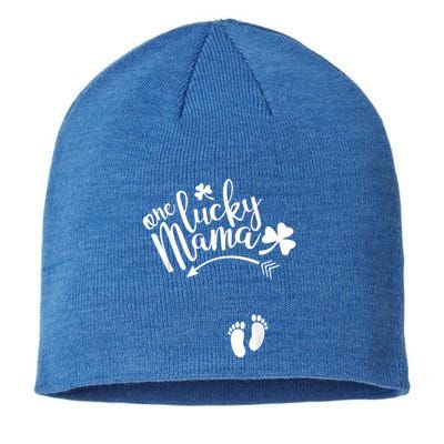 One Lucky Mama Cute St PatrickS Day Pregnancy Announcement Sustainable Beanie