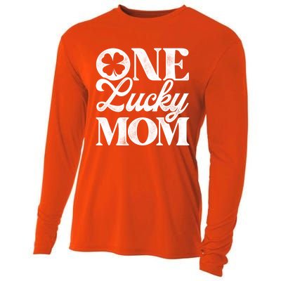 One Lucky Mom St Patricks Day Shamrock Ireland Irish Green Gift Cooling Performance Long Sleeve Crew