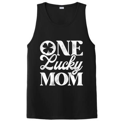 One Lucky Mom St Patricks Day Shamrock Ireland Irish Green Gift PosiCharge Competitor Tank