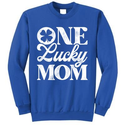 One Lucky Mom St Patricks Day Shamrock Ireland Irish Green Gift Sweatshirt