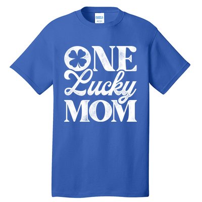 One Lucky Mom St Patricks Day Shamrock Ireland Irish Green Gift Tall T-Shirt