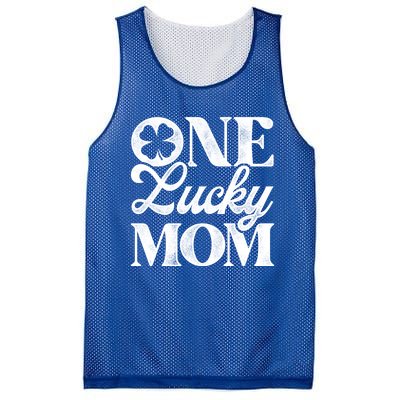 One Lucky Mom St Patricks Day Shamrock Ireland Irish Green Gift Mesh Reversible Basketball Jersey Tank