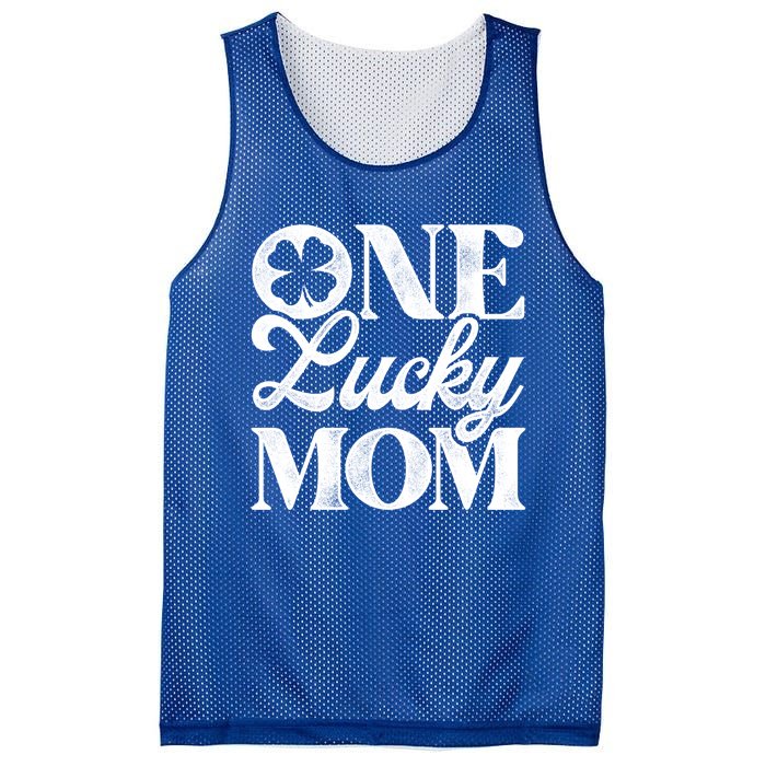 One Lucky Mom St Patricks Day Shamrock Ireland Irish Green Gift Mesh Reversible Basketball Jersey Tank