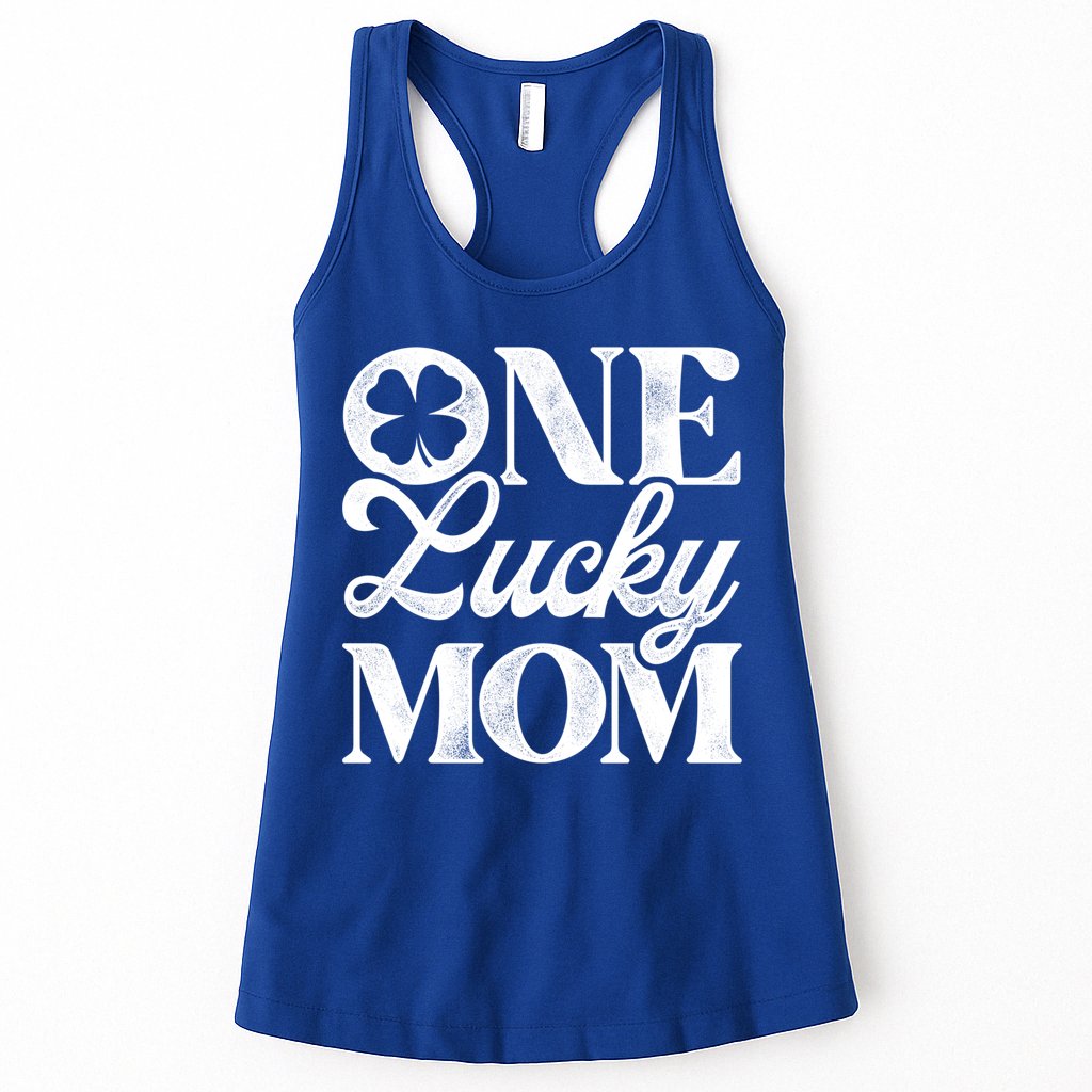 One Lucky Mom St Patricks Day Shamrock Ireland Irish Green Gift Womens Tank Top