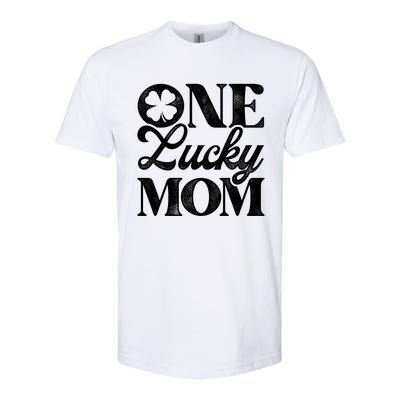 One Lucky Mom St Patricks Day Shamrock Ireland Irish Green Gift Softstyle CVC T-Shirt