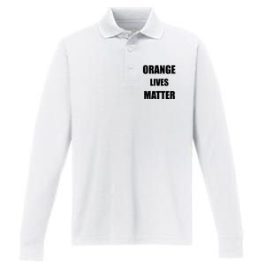 Orange Lives Matter Performance Long Sleeve Polo