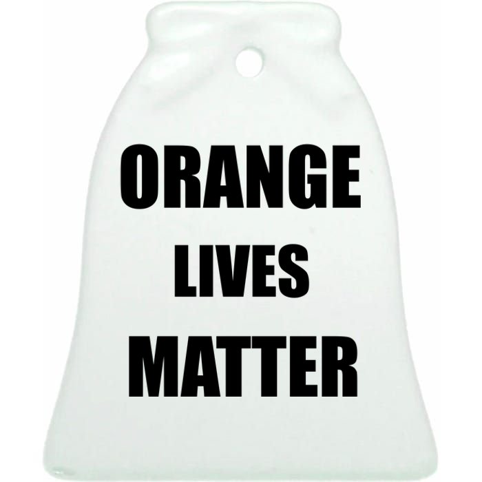 Orange Lives Matter Ceramic Bell Ornament