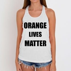 Orange Lives Matter Women's Knotted Racerback Tank