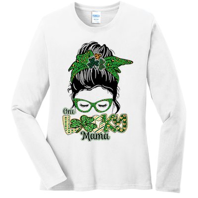 One Lucky Mama St Patrick's Day Gift For Mother Mom Lover Trending Gift Idea Ladies Long Sleeve Shirt