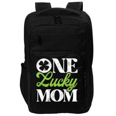 One Lucky Mom St Patricks Day Shamrock Ireland Irish Green Gift Impact Tech Backpack