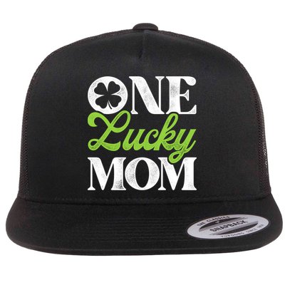 One Lucky Mom St Patricks Day Shamrock Ireland Irish Green Gift Flatbill Hat