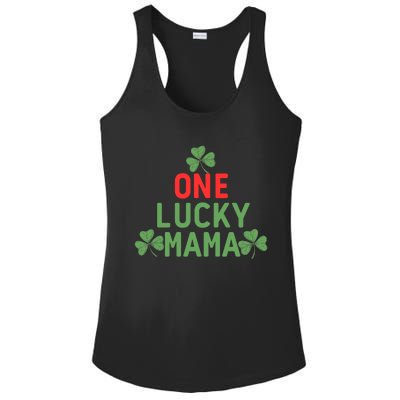 One Lucky Mama St Patricks Day Ladies PosiCharge Competitor Racerback Tank