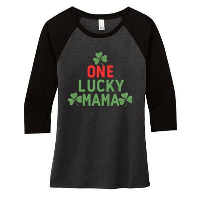 One Lucky Mama St Patricks Day Women's Tri-Blend 3/4-Sleeve Raglan Shirt