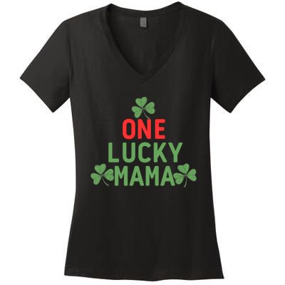 One Lucky Mama St Patricks Day Women's V-Neck T-Shirt