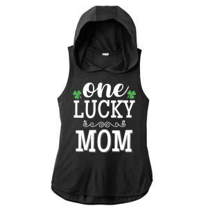 One Lucky Mom St Patrick's Themed Mummy Gift Ladies PosiCharge Tri-Blend Wicking Draft Hoodie Tank