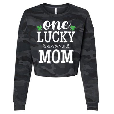 One Lucky Mom St Patrick's Themed Mummy Gift Cropped Pullover Crew