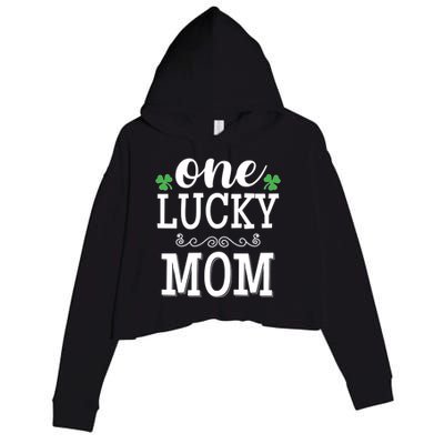 One Lucky Mom St Patrick's Themed Mummy Gift Crop Fleece Hoodie