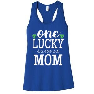 One Lucky Mom St Patrick's Themed Mummy Gift Women's Racerback Tank