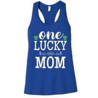 One Lucky Mom St Patrick's Themed Mummy Gift Women's Racerback Tank