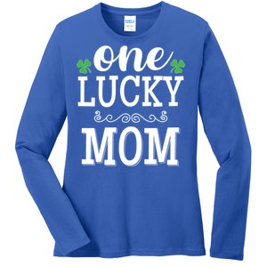 One Lucky Mom St Patrick's Themed Mummy Gift Ladies Long Sleeve Shirt