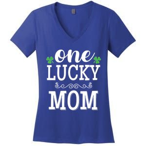 One Lucky Mom St Patrick's Themed Mummy Gift Women's V-Neck T-Shirt