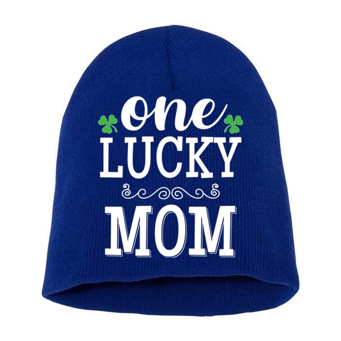 One Lucky Mom St Patrick's Themed Mummy Gift Short Acrylic Beanie