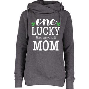 One Lucky Mom St Patrick's Themed Mummy Gift Womens Funnel Neck Pullover Hood