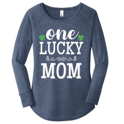 One Lucky Mom St Patrick's Themed Mummy Gift Women's Perfect Tri Tunic Long Sleeve Shirt