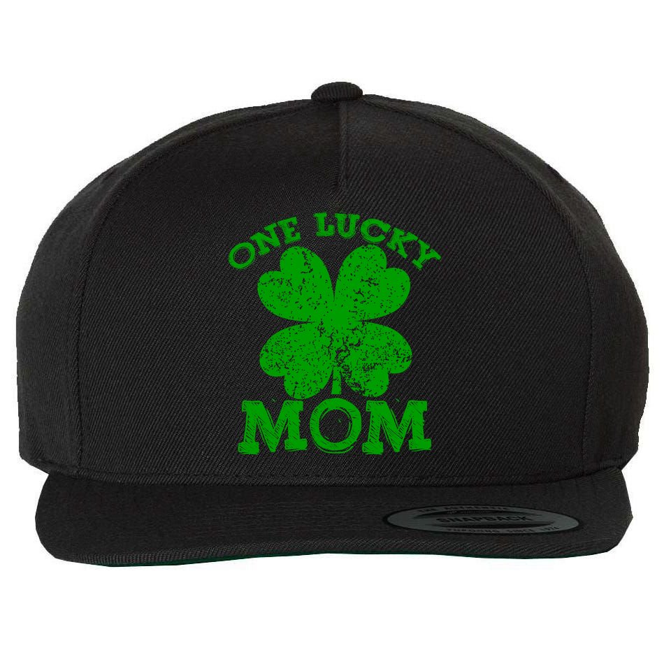 One Lucky Mom Vintage St Patricks Day Gift Wool Snapback Cap