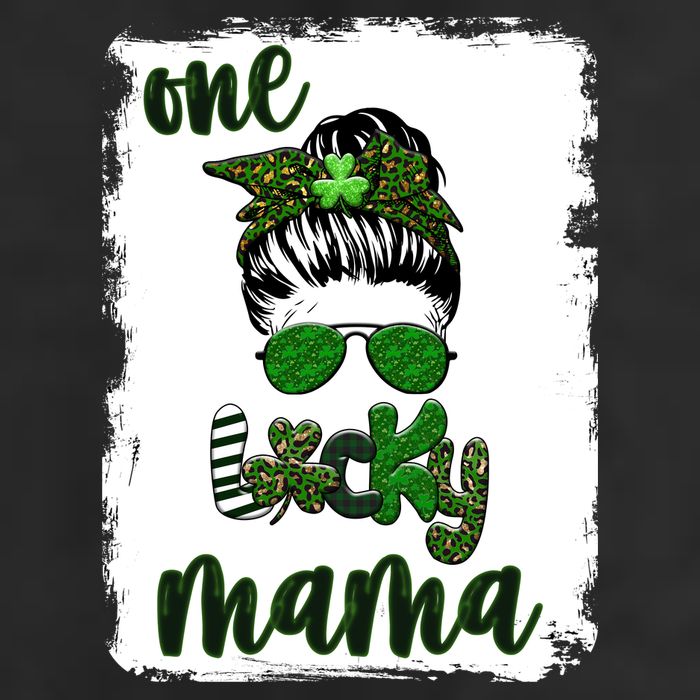 One Lucky Mama 7 Panel Mesh Trucker Snapback Hat