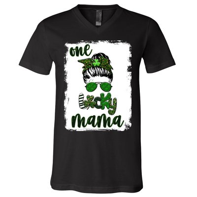 One Lucky Mama V-Neck T-Shirt