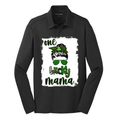 One Lucky Mama Silk Touch Performance Long Sleeve Polo